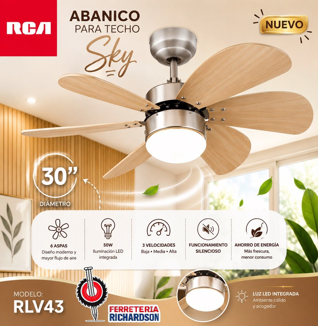 Abanico RCA SKY café